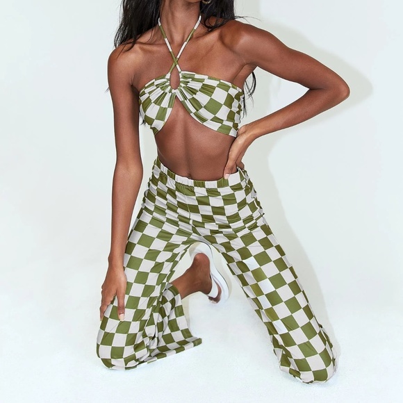 Princess Polly Other - Princess Polly LATIANA SET GREEN CHECKERBOARD